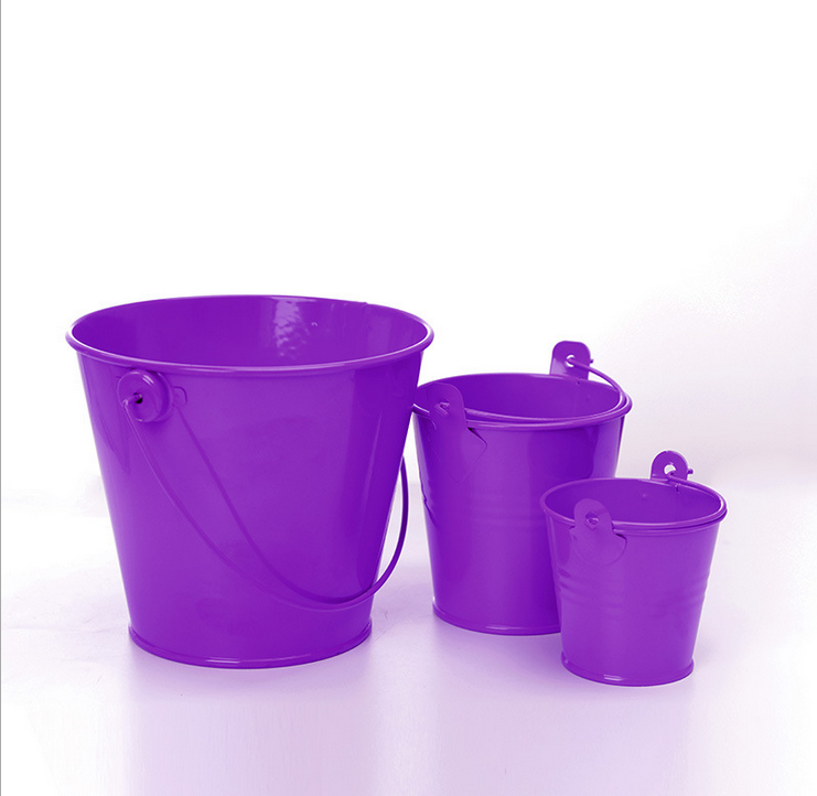 Classic Spot Tinplate bucket Flower Pot Indoor Planter Wholesale Gift Decor Craft Logo Style  VASE Floor Plant Small Kits